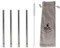 Medium 7 1/4" Safer Rounded End Stainless Steel Straw for Pint Mason Jars