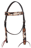 Rafter T Peppered Hide Browband Headstall