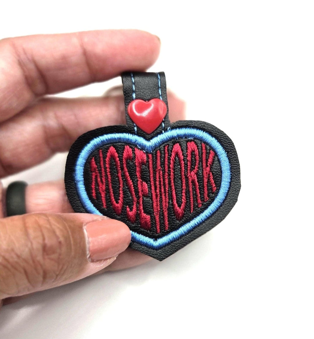 Nosework Keychain | Embroidered Dog Scent Work Key Fob | K9 Handler Gift | Cute Canine Trainer Accessory | Trial Reward