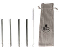 Short 5 3/4" Safer Rounded End Stainless Steel Straw for Half Pint Mason Jars