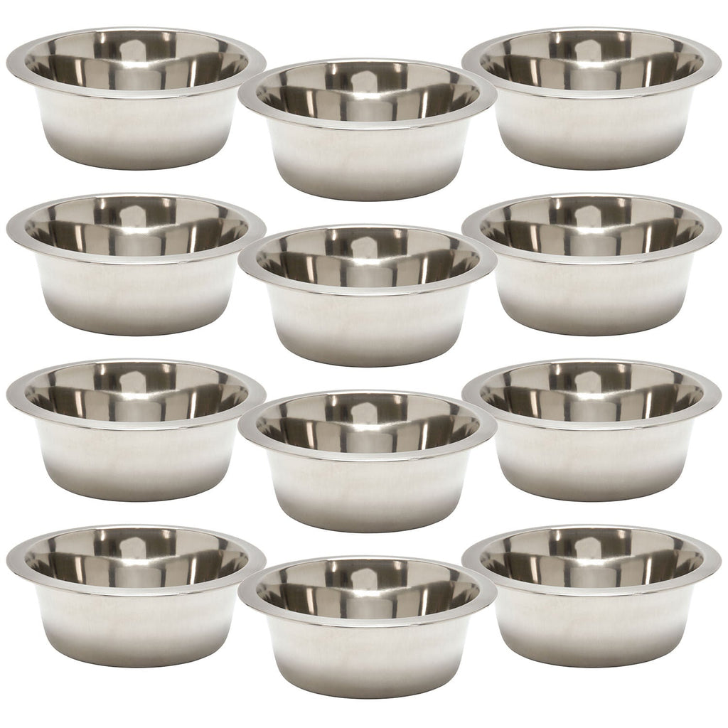 Jeffers Standard-Weight Stainless Steel Food & Water Pet Bowls